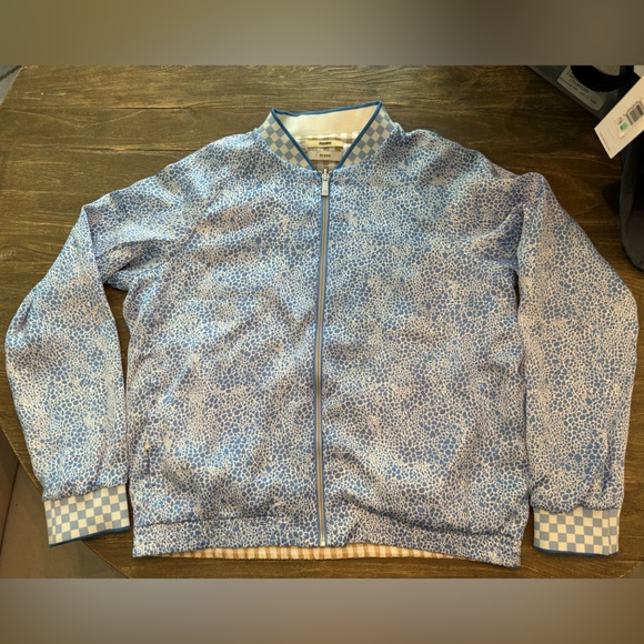 NWT Scotch & Soda Printed Seersucker Reversible Bomber Large - Picture 12 of 16